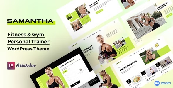 Samantha Nulled Fitness WordPress Theme Free Download